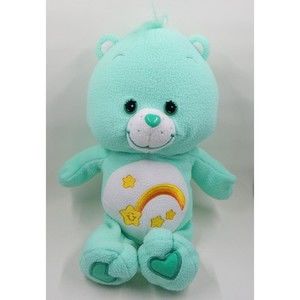 Care Bears Wish Bear Gold Stars and Rainbow Mint Plush Stuffed Animal 2005